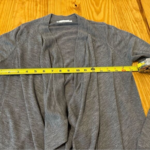 VINCE Womens XS Gray Merino Wool Blend Drape Open Front Long Cardigan Sweater - Picture 6 of 9